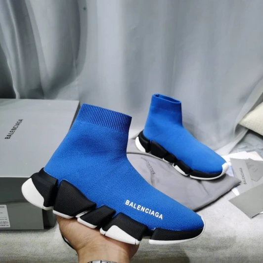 Balenciaga Sock Knit Trainers Blue
