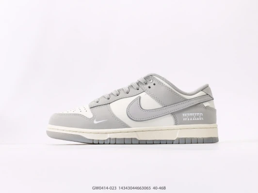 Nike Dunk Low Grey White Leather Sneakers GW0414-023