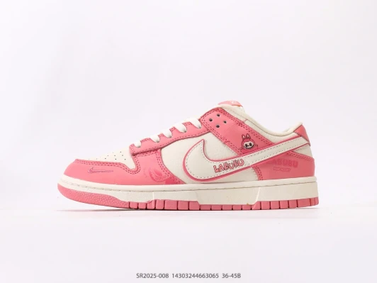 Nike Dunk Low Pink White Leather Sneakers SR2025-008