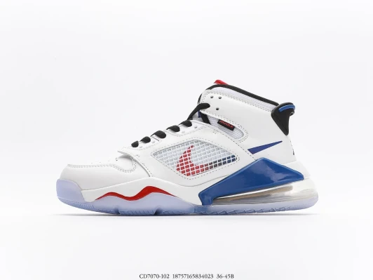 Jordan Sneakers White Leather Red Blue Accent High Top CD7070-102