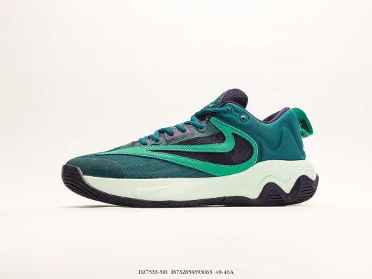 Nike Men's Basketball Shoes Green Mesh Lace-Up DZ7533-301