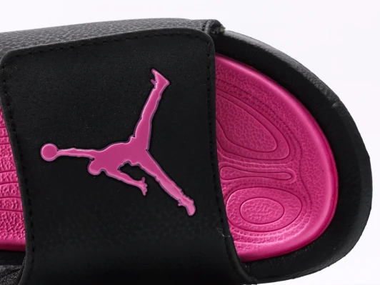 Jordan Slides Black Leather Adjustable Strap
