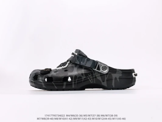 Crocs Clogs Black Camouflage Croslite Crossover Strap