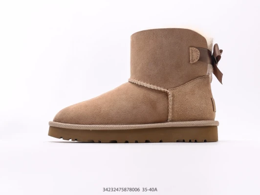 UGG Boots Brown Suede Bow Detail Ankle