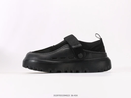 Ugg Clog Black Suede And Rubber Adjustable Strap
