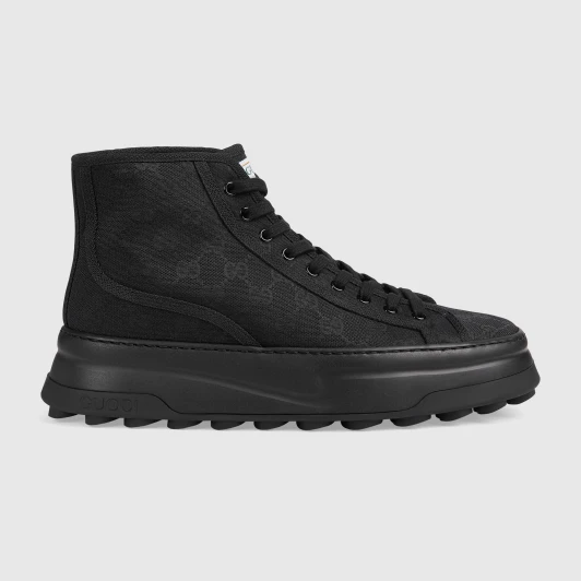 Gucci High-Top Sneakers Black GG Canvas Platform