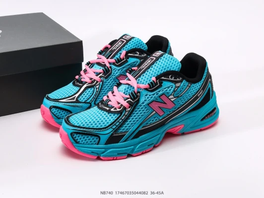 New Balance Running Shoes Blue Pink Mesh ABZORB NB740