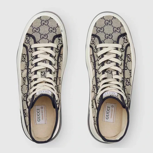 Gucci High-Top Sneakers Beige Ebony GG Canvas