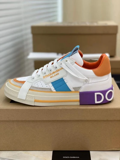 Dolce & Gabbana Sneakers White Leather Colorblock