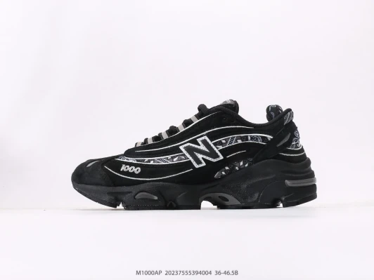 New Balance 1000 Black Suede Athletic Shoes M1000AP