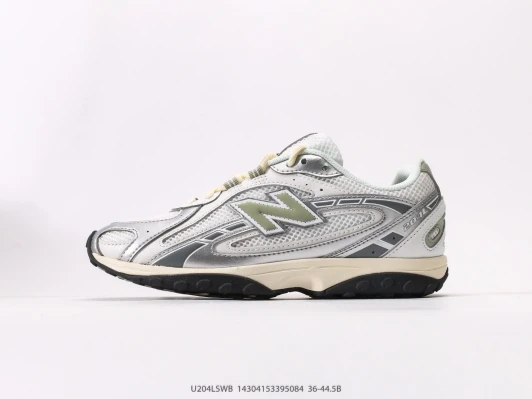 New Balance Sneakers Silver Mesh Synthetic Leather