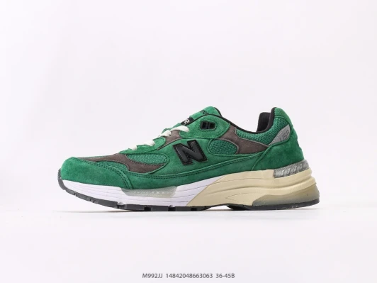 New Balance 992 JJ Green Suede Mens Running Shoes