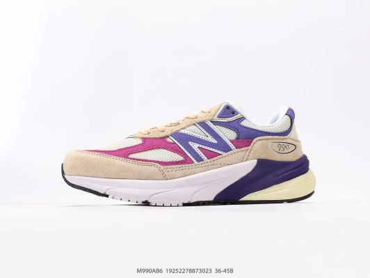 New Balance Sneakers Beige Suede Purple Pink M990AB6