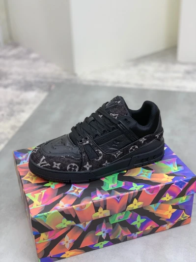 Louis Vuitton Trainer Sneakers Black Monogram