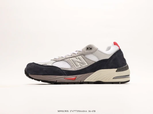 New Balance 991 GWR Suede & Mesh Sneakers Navy Grey