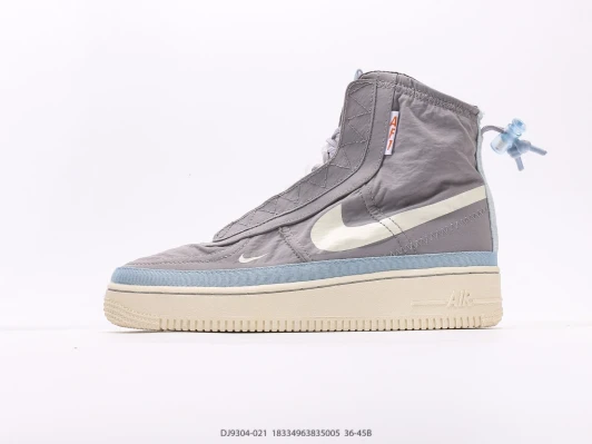Nike Air Force 1 High Top Grey Nylon Sneakers DJ9304-021