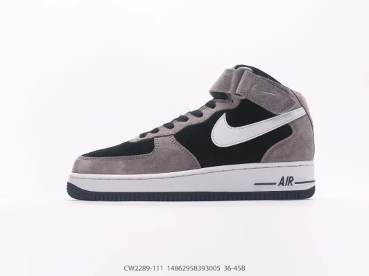 Nike Air Force 1 Mid Suede Grey Black Sneakers CW2289-111