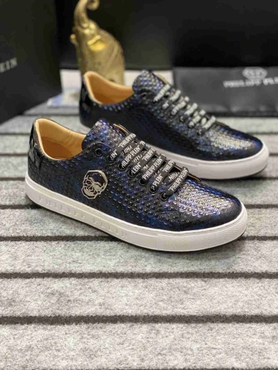 Philipp Plein Sneakers Blue Skull Detail