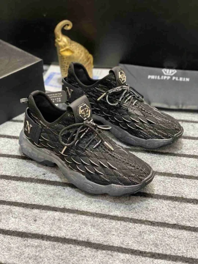 Philipp Plein Men's Black Textile Sneakers