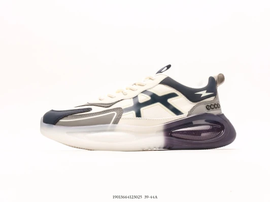 Ecco Sneakers White Navy Synthetic Chunky Sole