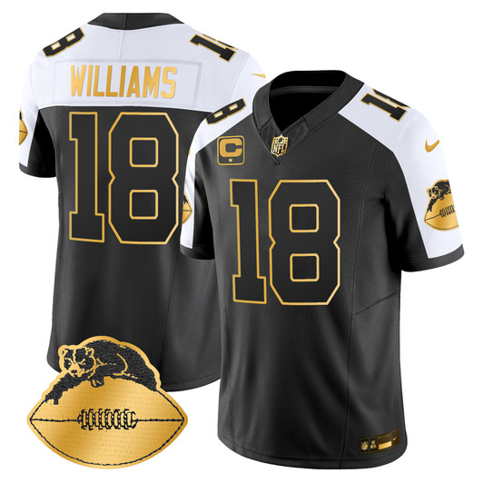 [FULLY STITCHED] Chicago Bears Throwback Gold Limited Football Jersey 