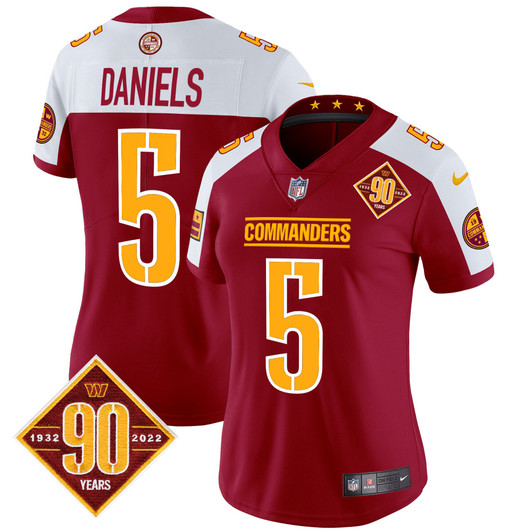 [FULLY STITCHED] Washington Commanders 90th Anniversary Patch Limited Football Jersey 