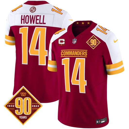 [FULLY STITCHED] Washington Commanders 90th Anniversary Patch Style 2 Limited Football Jersey 