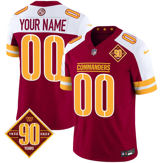 [FULLY STITCHED] Washington Commanders 90th Anniversary Patch Style 4 Limited Football Jersey 