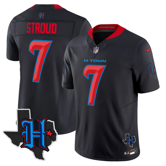 [FULLY STITCHED] Houston Texans Cj Stroud 2024 Navy Style 2 Limited Football Jersey 