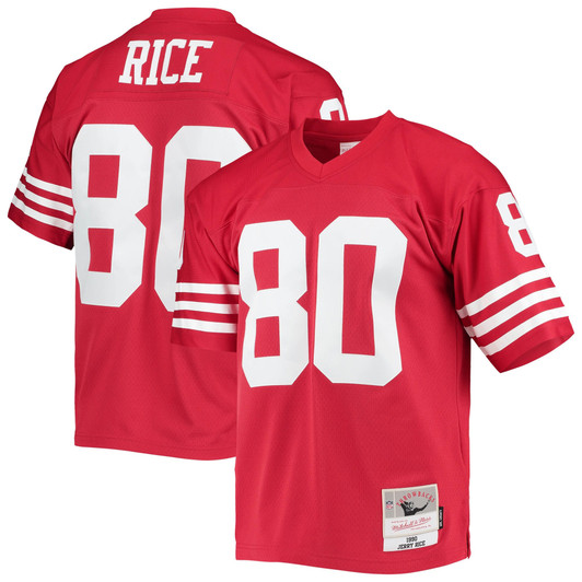 [FULLY STITCHED] San Francisco 49ers Jerry Rice 1990 Retired Scarlet Limited Football Jersey 
