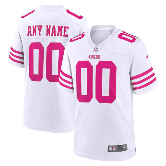 [FULLY STITCHED] San Francisco 49ers White Pink Limited Football Jersey 