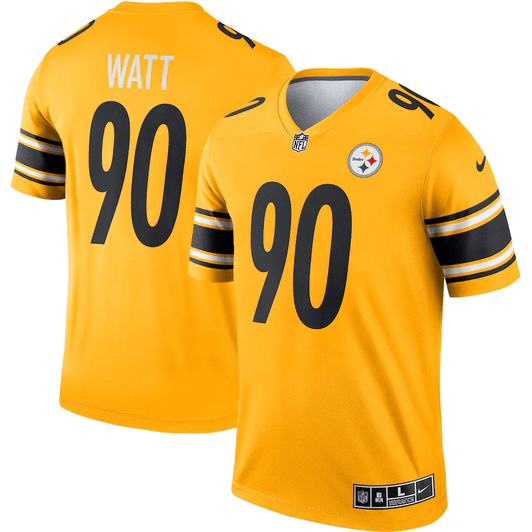 [FULLY STITCHED] Pittsburgh Steelers TJ Watt Yellow Limited Football Jersey 