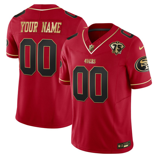 [FULLY STITCHED] San Francisco 49ers 2023 Gold Style 2 Limited Football Jersey 