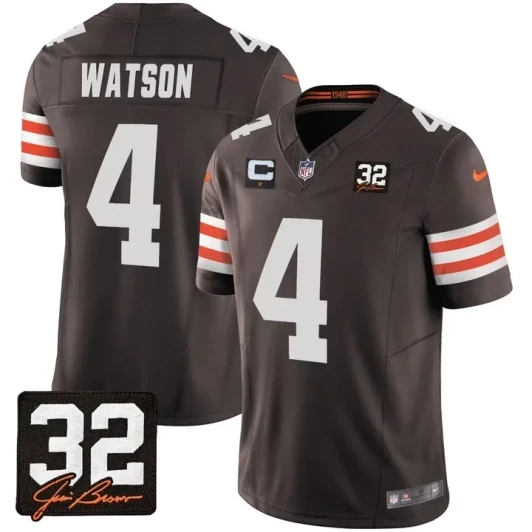 [FULLY STITCHED] Cleveland Browns Deshaun Watson Brown Limited Football Jersey 