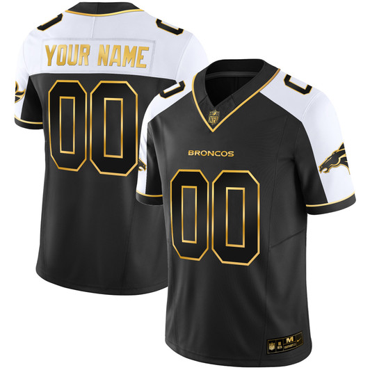 [FULLY STITCHED] Denver Broncos Gold Style 2 Limited Football Jersey 