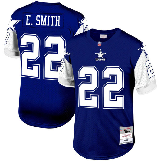 [FULLY STITCHED] Dallas Cowboys Emmitt Smith Navy 1995 Legacy Limited Football Jersey 