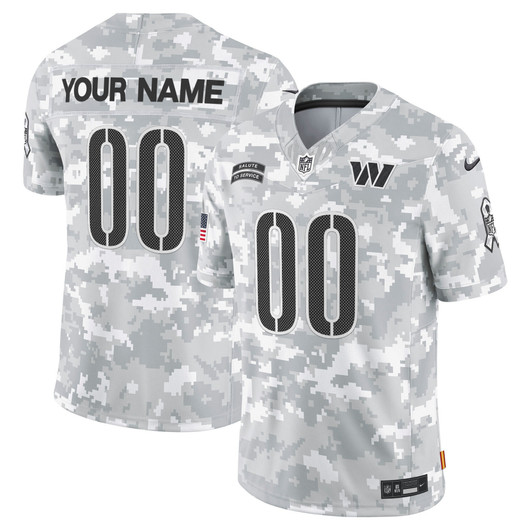 [FULLY STITCHED] Washington Commanders 2024 Salute To Service Arctic Camo Limited Football Jersey 
