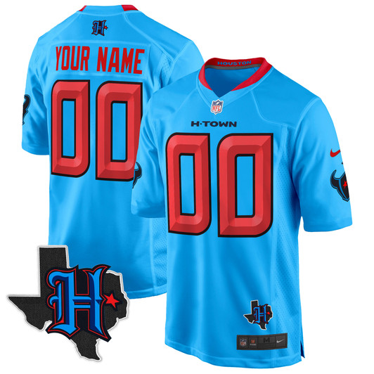 [FULLY STITCHED] Houston Texans 2024 Texas Patch Style 9 Limited Football Jersey 