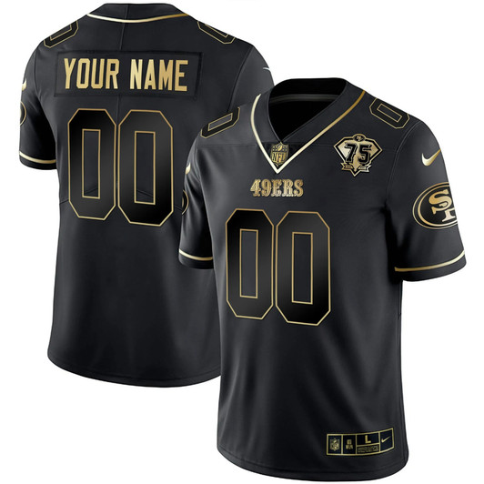 [FULLY STITCHED] San Francisco 49ers Black Gold Style 2 Limited Football Jersey 