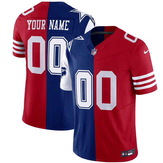 [FULLY STITCHED] San Francisco 49ers Dallas Cowboys Split Limited Football Jersey 