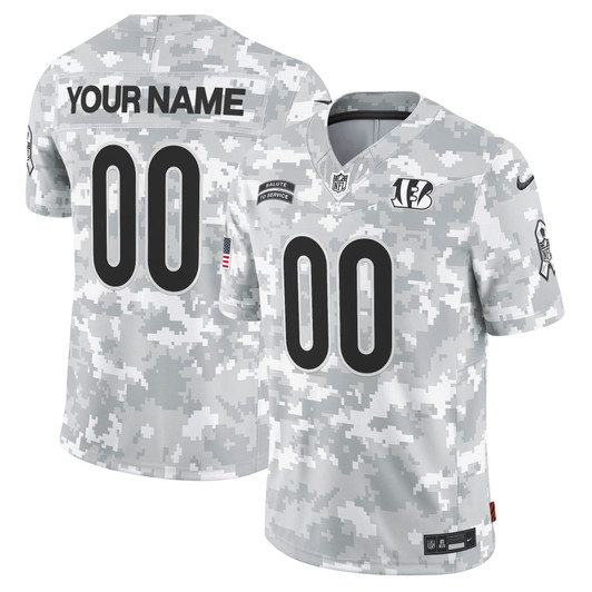 [FULLY STITCHED] Cincinnati Bengals 2024 Salute To Service Arctic Camo Style 2 Limited Football Jersey 