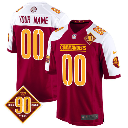 [FULLY STITCHED] Washington Commanders 90th Anniversary Patch Style 9 Limited Football Jersey 