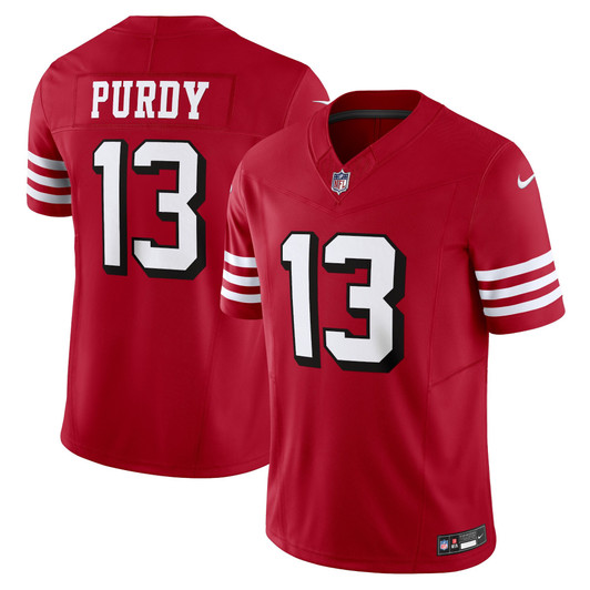 [FULLY STITCHED] San Francisco 49ers Brock Purdy Scarlet Limited Football Jersey 