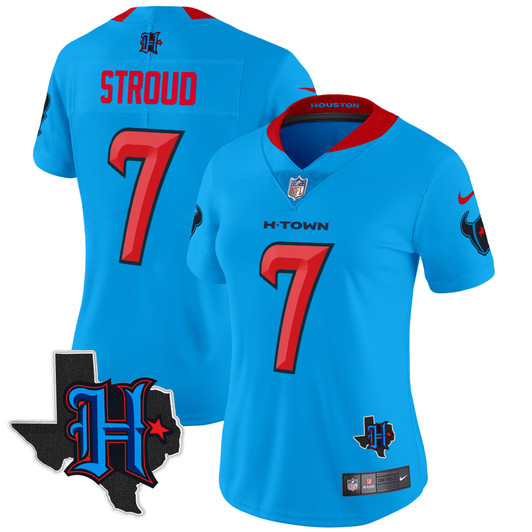 [FULLY STITCHED] Houston Texans 2024 Texas Patch Style 10 Limited Football Jersey 