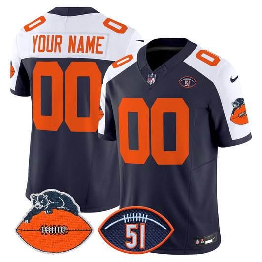 [FULLY STITCHED] Chicago Bears Dick Butkus Patch Throwback Style 3 Limited Football Jersey 