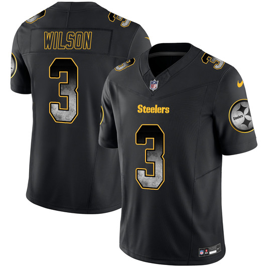 [FULLY STITCHED] Pittsburgh Steelers Russell Wilson Arch Smoke Limited Football Jersey 