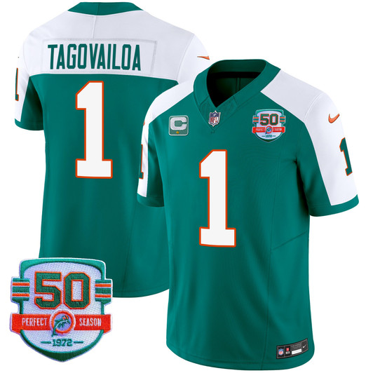 [FULLY STITCHED] Miami Dolphins Throwback Style 6 Limited Football Jersey 