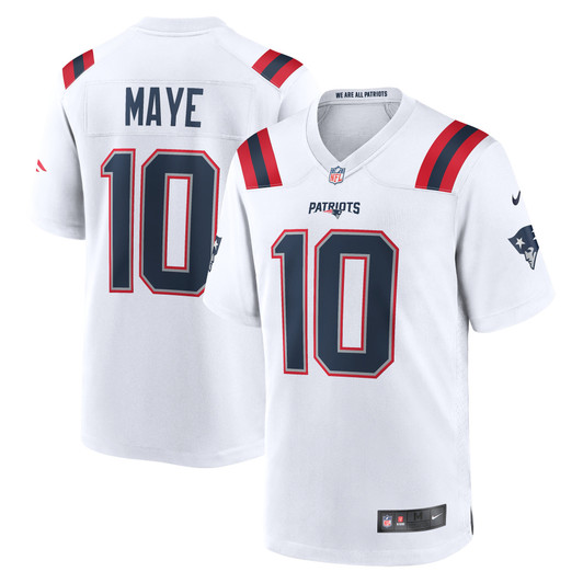 [FULLY STITCHED] New England Patriots Drake Maye White Limited Football Jersey 