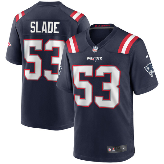 [FULLY STITCHED] New England Patriots Chris Slade Navy Limited Football Jersey 