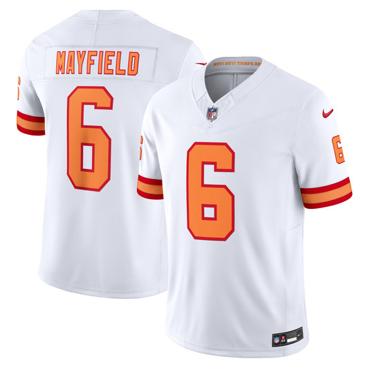 [FULLY STITCHED] Tampa Bay Buccaneers 1976 Baker Mayfield White Limited Football Jersey 